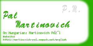 pal martinovich business card